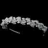 Rhodium Leaf Bridal Wedding Headband with Opal Accents 2256