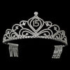 Sparkling Vintage Rhinestone Sweet 15 Quinceanera Bridal Wedding Tiara in Silver 242