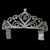 Sparkling Vintage Rhinestone Sweet 16 Bridal Wedding Tiara in Silver 242