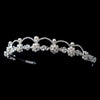 * Silver White Pearl & Clear Rhinestone Headpiece 2555
