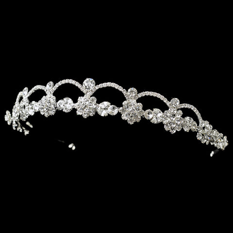 * Silver Clear All Rhinestone Headpiece 2556