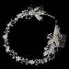 Elegant Hand Wired Flower Silver Bridal Wedding Headband Style Bridal Wedding Hair Piece with Rhinestone Swarovski Accents - HP 2732