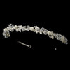 Crystals & Porcelain Flowers Silver Bridal Wedding Headband Headpiece 3890