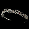 * Silver w/White Pearls & Burgundy Red Crystal Accents Headpiece 392