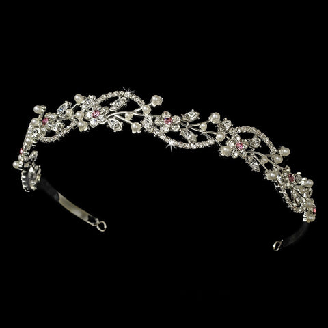 Pink Vine Bridal Wedding Tiara HP 392