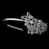 Antique Silver Crystal Side Accented Headpiece HP 395