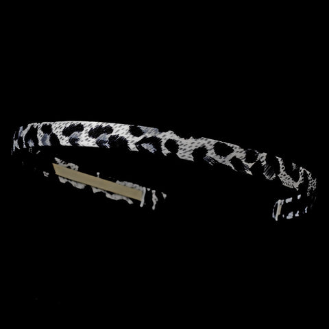 * Black White and Grey Animal Print Bridal Wedding Headband Headpiece 4017