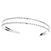 Double Row Rhinestone Covered Bridal Wedding Headband in Luminous Silver Plating 4094