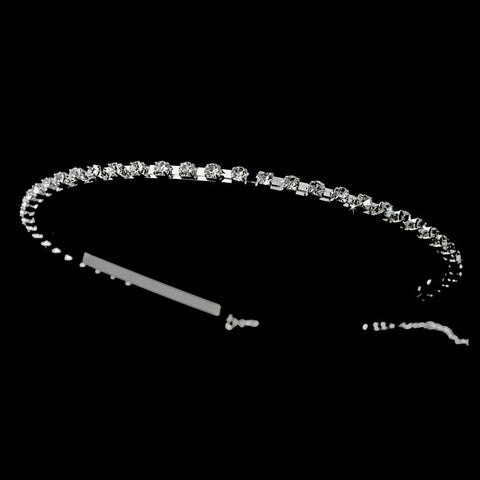 * Silver Clear Bridal Wedding Headband Style Bridal Wedding Tiara Headpiece 412