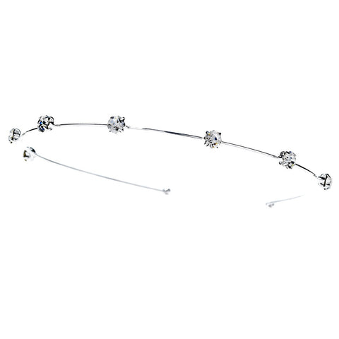 HP-415 Simplicity Bridal Wedding Tiara Band Silver Clear