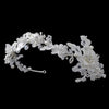 Silver Ivory Floral Lace Bridal Wedding Side Headband with Pearl, Swarovski Crystal, Rhinestone & Sequin Accents