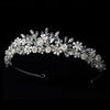 Porcelain Flower Accented Bridal Wedding Tiara HP 4429 Silver