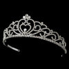 Regal Rhinestone Heart Princess Bridal Wedding Tiara in Silver with Heart Accent 516