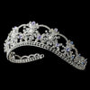 Silver Clear, Light Blue & Amethyst Mix Rhinestone & Swarovski Crystal Bridal Wedding Tiara