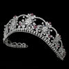 Sparkling Rhinestone & Swarovski Crystal Covered Bridal Wedding Tiara with Amethyst Accents in Silver 523