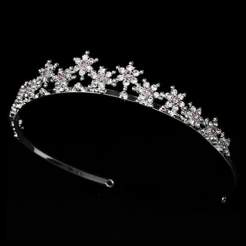 * Light Amethyst Winter Snowflake Bridal Wedding Tiara HP 5439