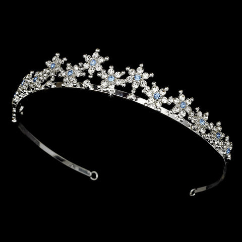* Light Blue Winter Snowflake Bridal Wedding Tiara HP 5439