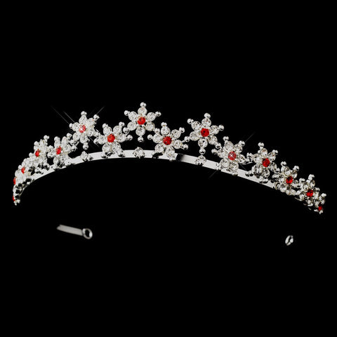 Red Winter Snowflake Bridal Wedding Tiara HP 5439