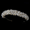 Gold Freshwater Pearl Jewelry 7825 & Bridal Wedding Headband 5508 Set