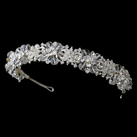 Silver Rhinestone & Swarovski Crystal Headpiece Bridal Wedding Tiara 603