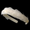 Feather & Rhinestone Accented Bridal Wedding Headband HP 612 (White or Ivory)