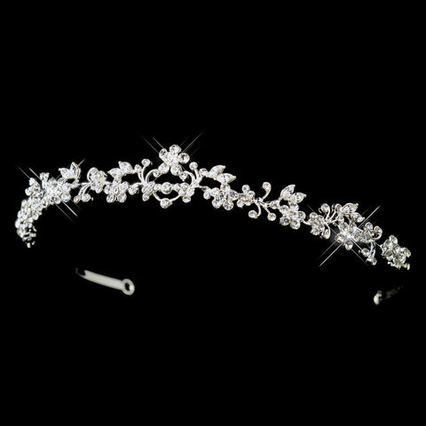 * Silver Clear Headpiece Bridal Wedding Tiara 6213
