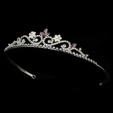 Silver and Lilac Bridal Wedding Tiara HP 6240