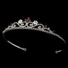 Silver and Red Bridal Wedding Tiara HP 6240