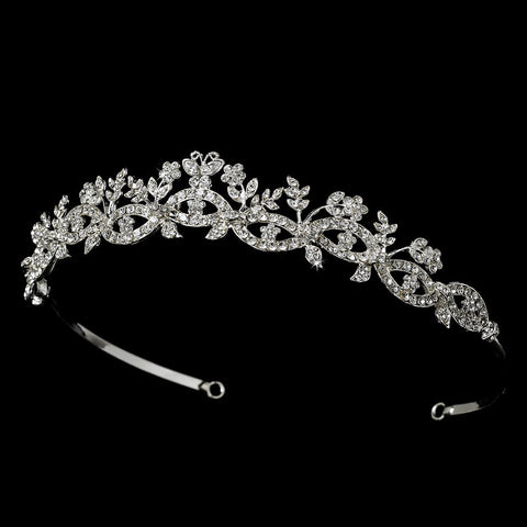* Silver Rhinestone Butterfly Bridal Wedding Tiara HP 6246