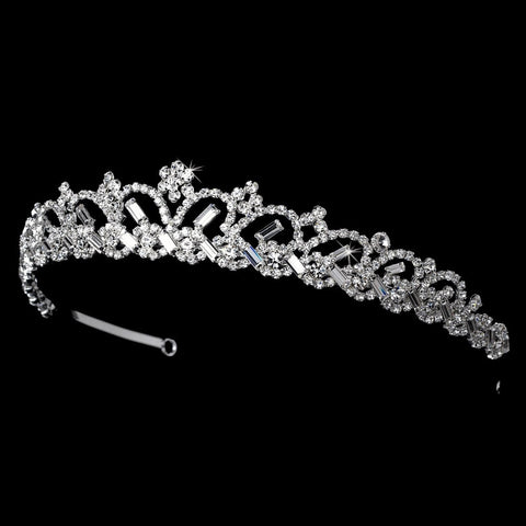 * Silver Plated Bridal Wedding Tiara HP 6248