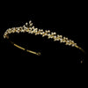 * Gold Rhinestone Simple Bridal Wedding Tiara HP 6269
