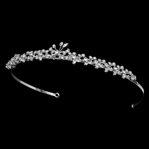 * Silver Bridal Wedding Tiara Headpiece 6269