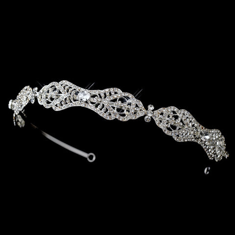 Rhinestone Vintage Silver Clear Bridal Wedding Headband Bridal Wedding Tiara HP 627