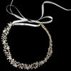 Light Gold Clear Rhinestone Vine Ribbon Bridal Wedding Headband 6438