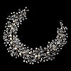 Silver Vine Bridal Wedding Headband with Freshwater Pearl, Swarovski Crystal Bead & Rhinestone Accents 6903