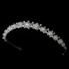 Floral Swarovski & Freshwater Pearl Bridal Wedding Headband in Silver 7006
