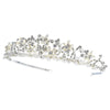 Floral Bridal Wedding Freshwater Pearl & Crystal Bridal Wedding Tiara HP 7007