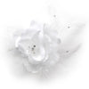 Elegant Bridal Wedding Flower with Feathers Bridal Wedding Hair Accent Bridal Wedding Hair Comb 7024 White, Ivory or Black