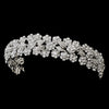 Antique Silver Clear Floral Rhinestone Bridal Wedding Headband 703