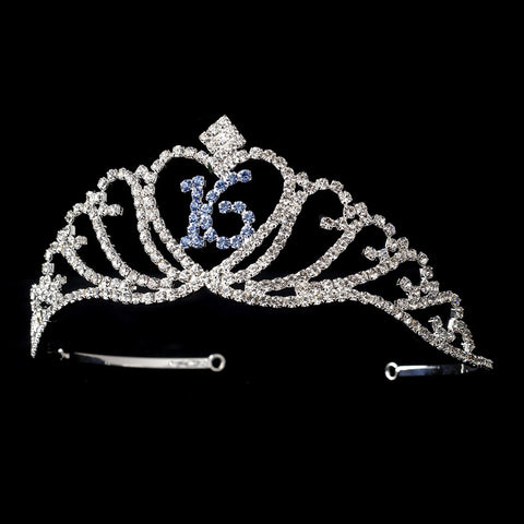 Sparkling Blue Majestic Sweet 16 All Blue Rhinestone Tiara in Silver 7032