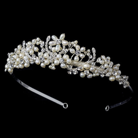 Freshwater Pearl and Swarovski Crystal Bridal Wedding Tiara HP 7048