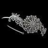Alluring Antique Silver Clear Crystal Side Accented Headpiece 7062