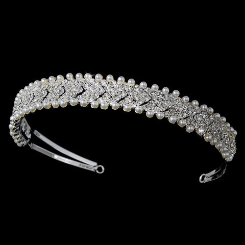 Crystal and Pearl Wedding Bridal Wedding Tiara Band HP 7111