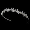 Silver Clear Bridal Wedding Jewelry 7208 & Bridal Wedding Headband 7112 Set