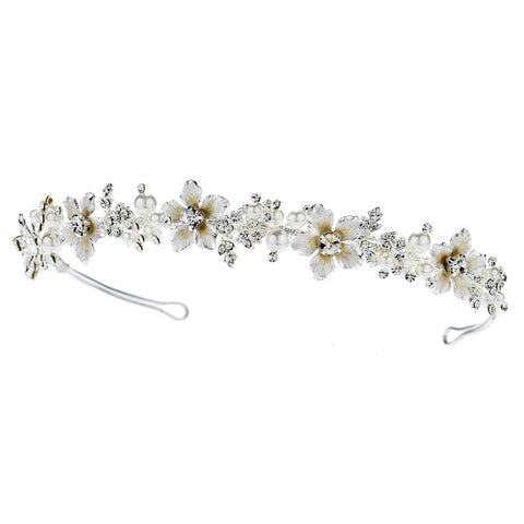 Pearl & Crystal Champagne Bridal Wedding Headband Bridal Wedding Tiara HP 7352
