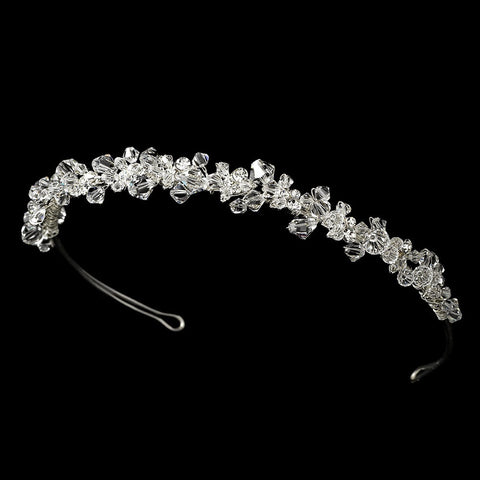 Silver Crystal Romance Bridal Wedding Tiara HP 7807