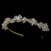 Gold Clear Swarovski Crystal Jewelry 6317 & Bridal Wedding Headband 7820 Set