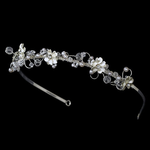 Silver Plated Bridal Wedding Headband HP 7877