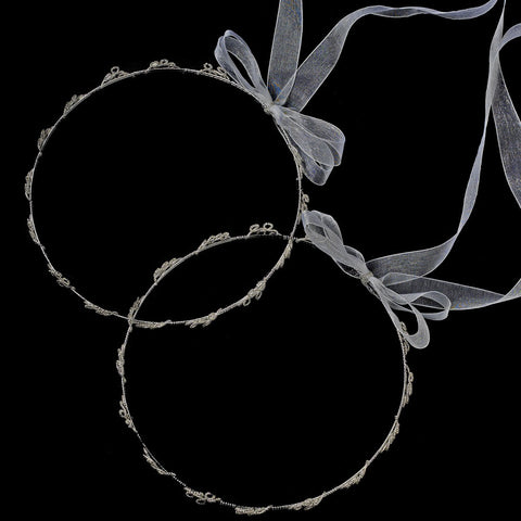 Charming Silver Greek Stefana Wedding Crowns 8014