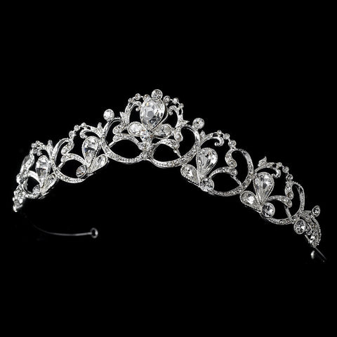 Silver Swarovski Bridal Wedding Jewelry Set & Tiara Set NE 8265 & HP 8113